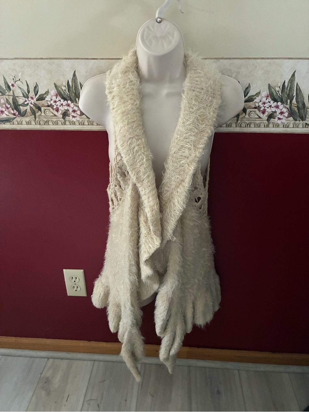 Cozy Cream Fuzzy Drape-Front Shrug